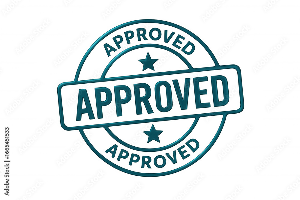 Obraz premium Official approval mark isolated, providing clean validation element for graphic design needs
