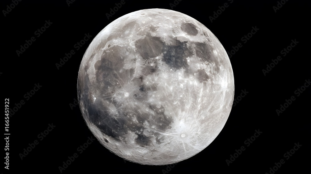 Obraz premium Full Moon Isolated Digital Art Illustration for Creative Design Projects