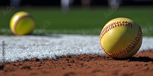 Softball on Field Close Up Photography