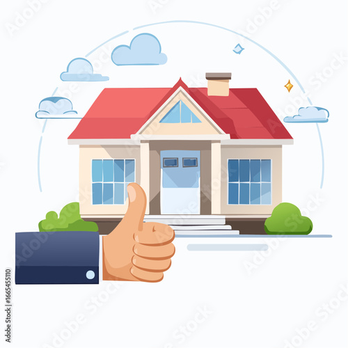 Thumbs Up Home Illustration