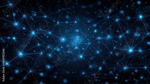 Blue Network Connection, Data, Tech, Abstract, Background
