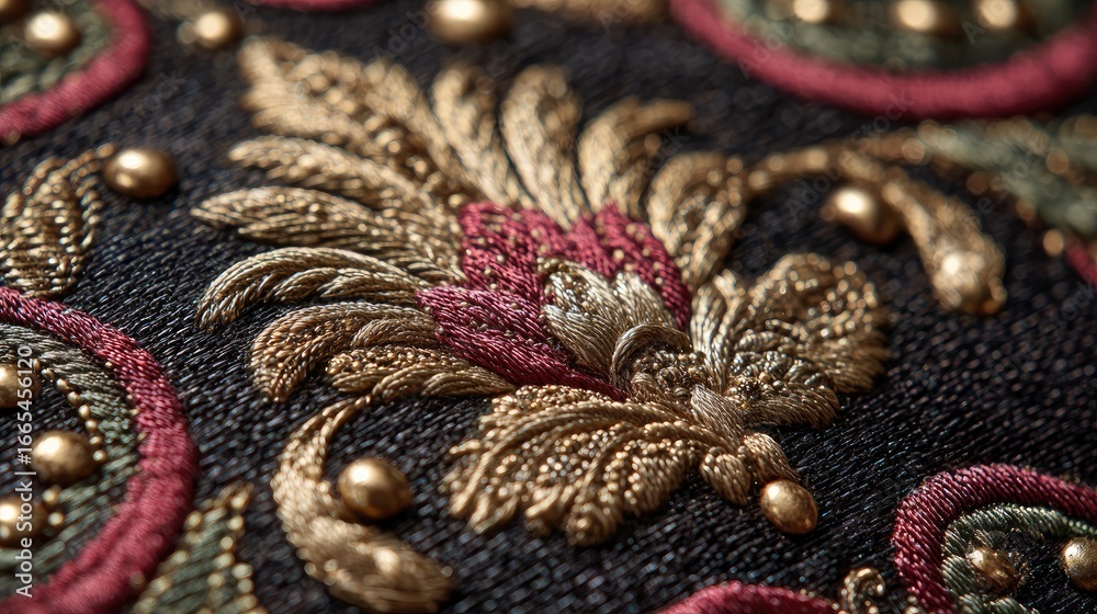 Obraz premium Close-up of intricate embroidered design