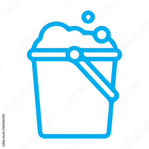 Bucket with soapy water