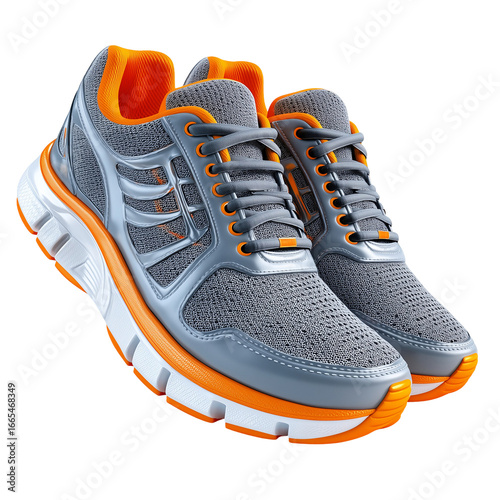 Athletic footwear running shoes trainers sneakers for men and women isolated on transparent background