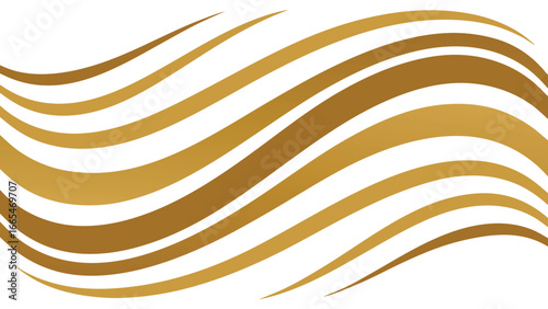 Flowing Golden Waves On White Background abstract curve