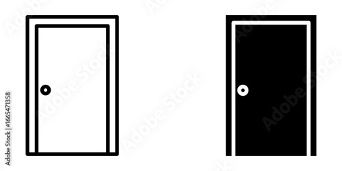 Door Icon set. Symbol isolated white background. vector illustration. color editable.