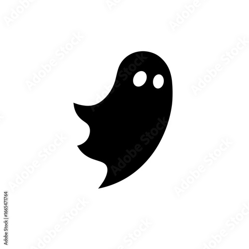 Cute ghost silhouette icon with two eye holes
