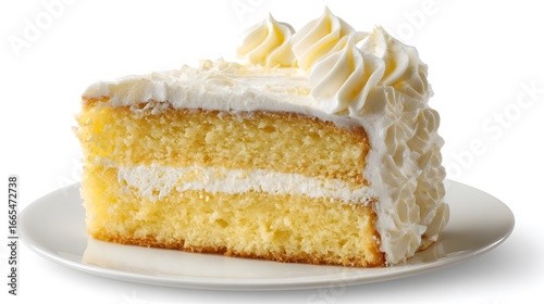 Delicious Isolated Vanilla Cake Slice Perfect for Marketing Designs and Baking Blogs