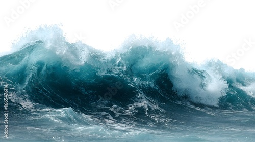 Crisp Sea Wave Isolated on White Background for Graphic Design Projects