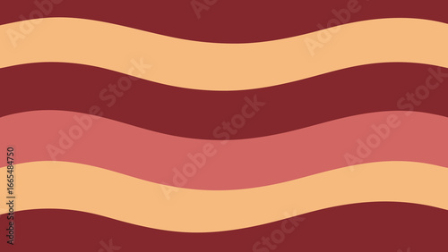 Horizontal wavy stripes in muted red, pink, and beige colors abstract pattern