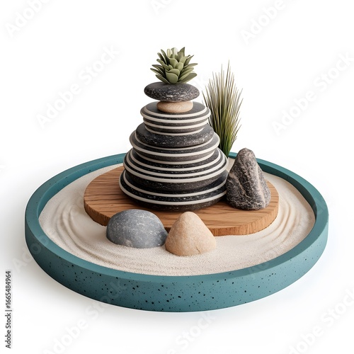 Zen Garden Stones Stacked Minimalist Still Life Photography