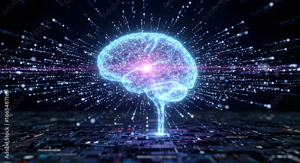 Fototapeta premium Digital brain representing artificial intelligence and cognition