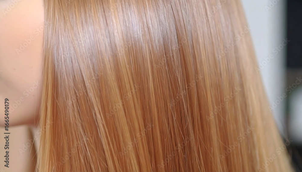 Fototapeta premium Close-up of smooth, light blonde hair