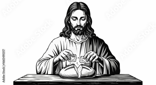 Jesus sharing the bread