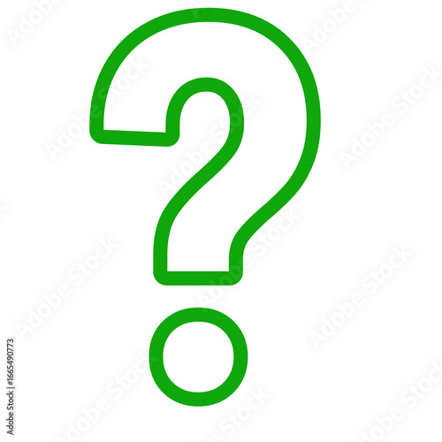 Green question mark PNG transparent images, Green question mark isolated on white