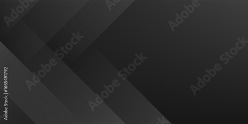 Grey abstract curved wavy lines on black background. Black background with line curve design. Blurred black silk fabric. Iridescent and shining like a star in the night sky, It has a taffeta-like body