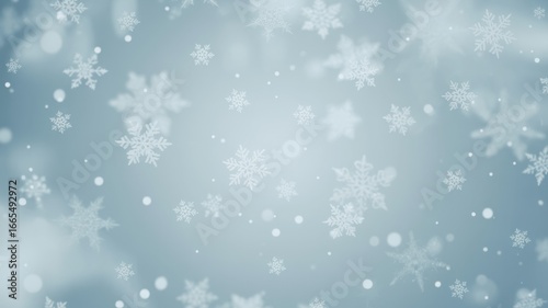 A festive winter background with falling snowflakes, perfect for christmas and new years celebrations, creating a magical and dreamy atmosphere