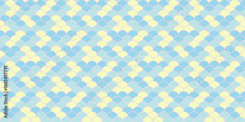 Serene pastel blue and yellow scales pattern.  Perfect for website backgrounds, textile designs, or kids projects.