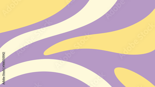 Soft Pastel Purple Yellow and Cream Wavy Abstract Background vector illustration