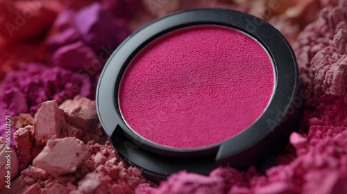 Discover a chic, vibrant fuchsia pink zipped cosmetic compact, perfect for effortless beauty touch-ups anytime.