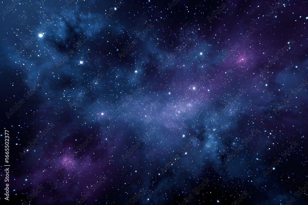 Obraz premium Explore captivating abstract indigo galaxy clusters and nebulae, revealing cosmic wonders and universal beauty.