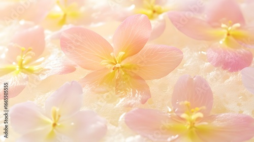 Soft Pink Flowers Floating on Water Spa Background
