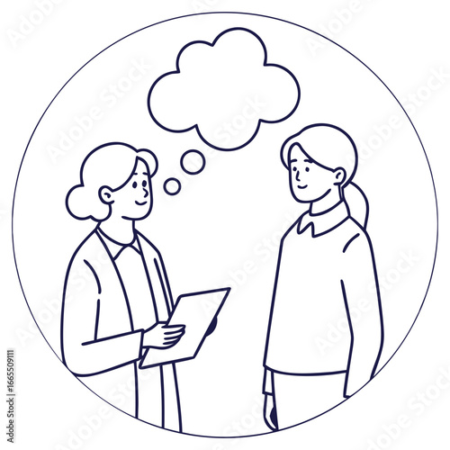 Therapist and Patient in Conversation: An intimate illustration captures the essence of a therapeutic session, with a focused therapist offering guidance to a receptive patient.