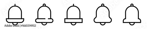 Conjunto de iconos campanas de notificación. Alertas y recordatorios. Campanas de notificación de diferentes formas. Ilustración vectorial