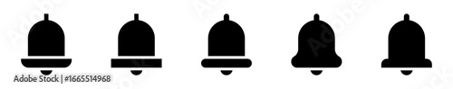 conjunto de iconos campanas de notificación sólidas. Alertas y avisos. Ilustración vectorial