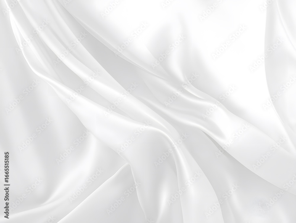Fototapeta premium Elegant White Silk Drape Fabric Texture Background