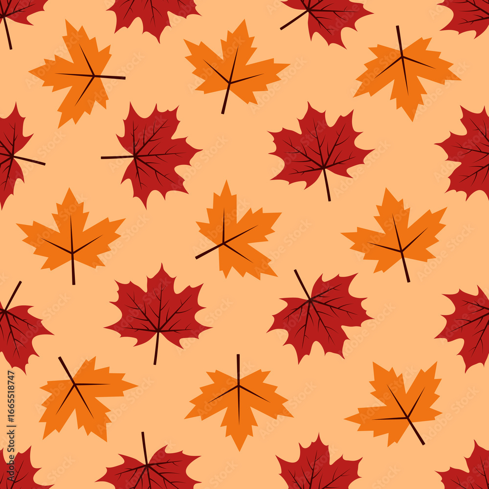 Fototapeta premium maple leaves seamless pattern 