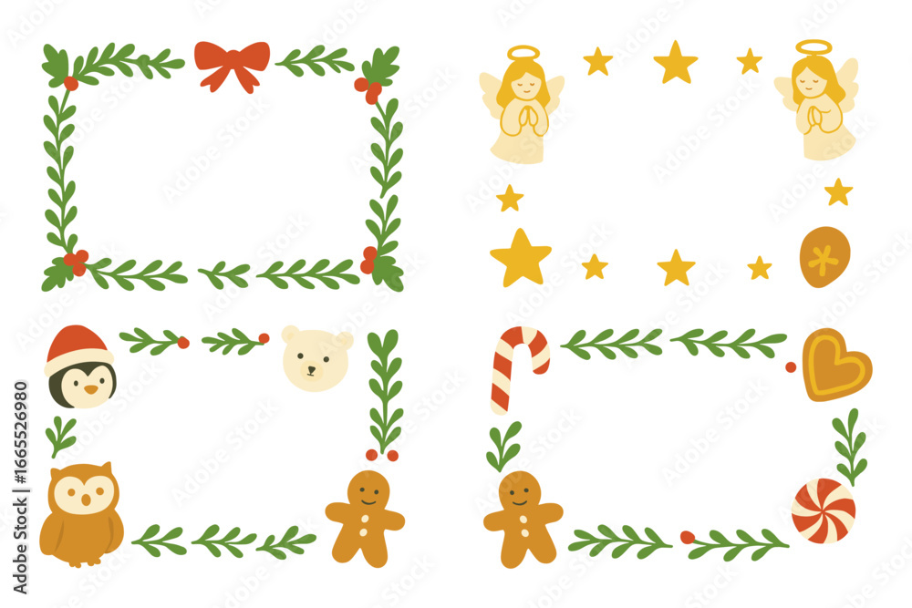 Obraz premium Christmas frames and borders set