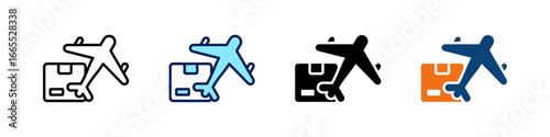 Air Freight All In One Icon Multi Styles Vector Set
