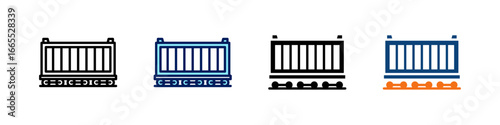 Freight Train All In One Icon Multi Styles Vector Set
