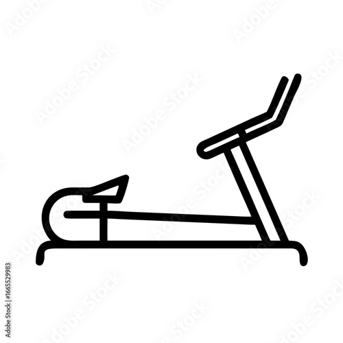 A treadmill silhouette, representing fitness, health, and exercise