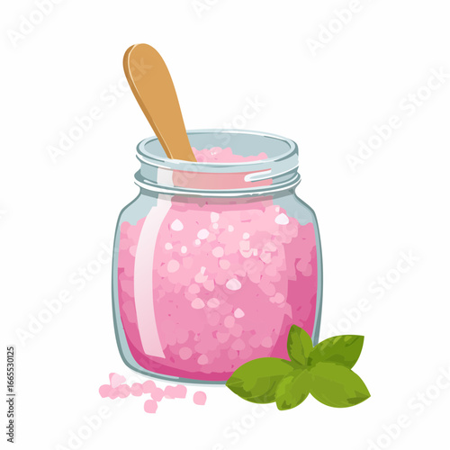 Sweet beet sugar granules in glass jar
2