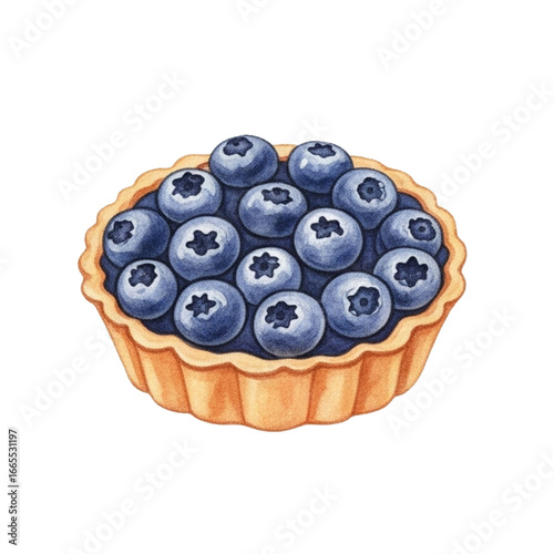 blueberry pie isolated on white background