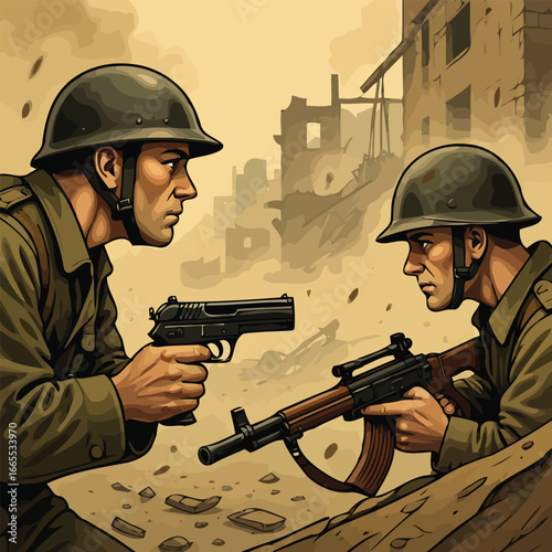 Trenches flood with blood with high quality detailed illustration creative visual content suitable for Adobe Stock, commercial use, artistic projects and digital design inspiration