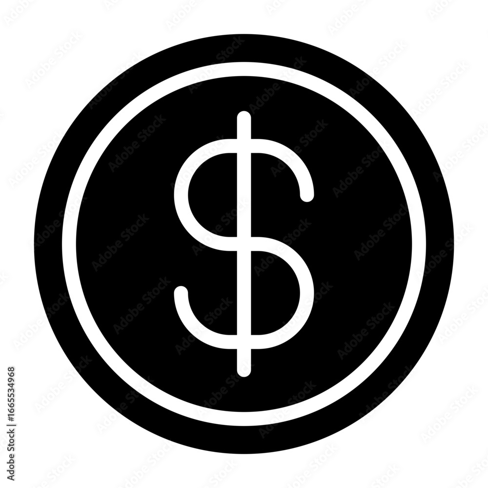 Obraz premium Dollar coin icon