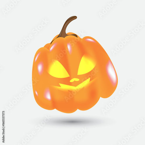 Evil Smiling Halloween Pumpkin Jack O Lantern Ideal for Spooky Invitations and Posters