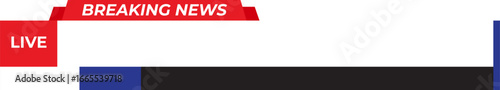 Breaking news lower third banner isolated on white background