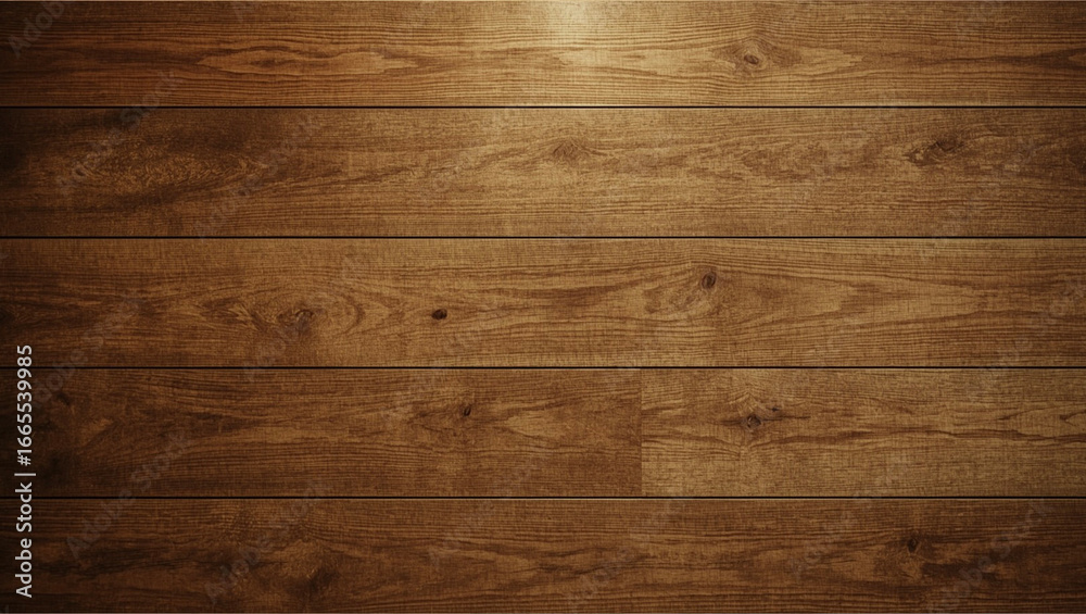 Fototapeta premium A warm and traditional wooden classic background with a rich wood grain texture, earthy tones of brown and beige, and a subtle sheen to the finish, with the wood panels arranged in a horizontal patter