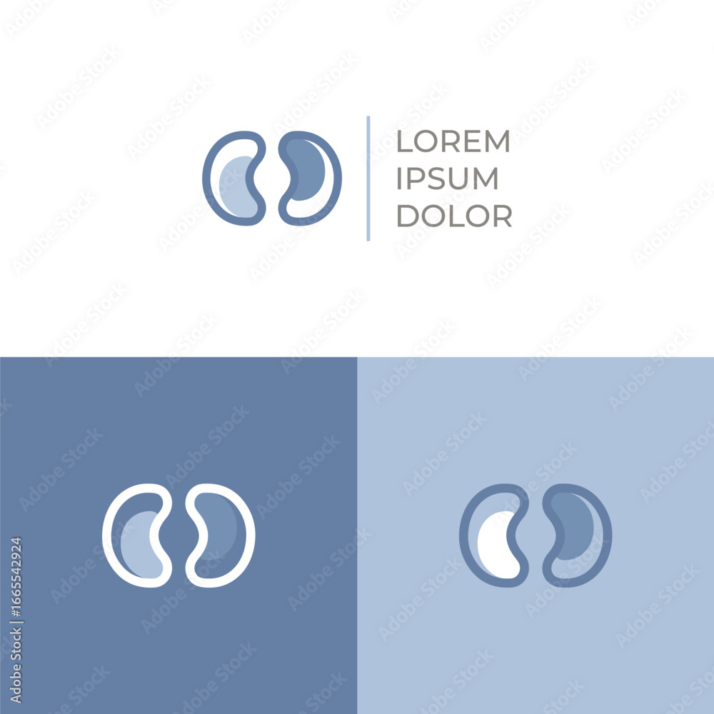 Obraz premium Minimalist Abstract Bean Shape Element Creative Logo Design Template