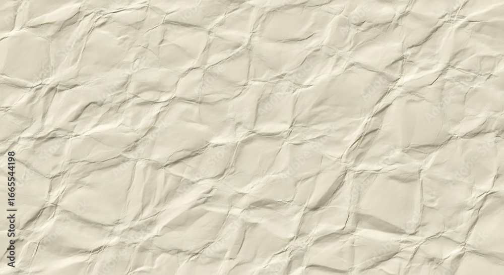 Fototapeta premium Crumpled Beige Paper Texture Wrinkled Surface Background.