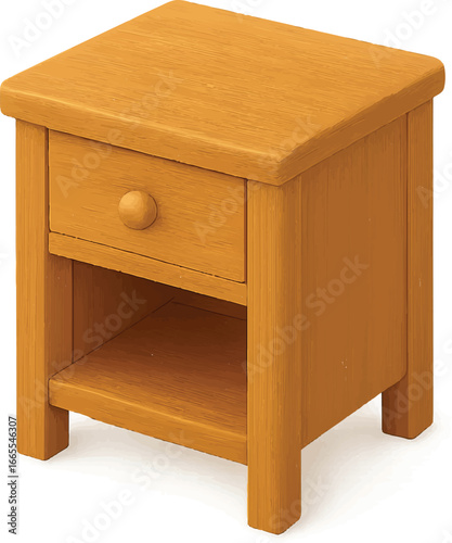 Charming light wood bedside table with one drawer and open shelf, perfect for modern homes