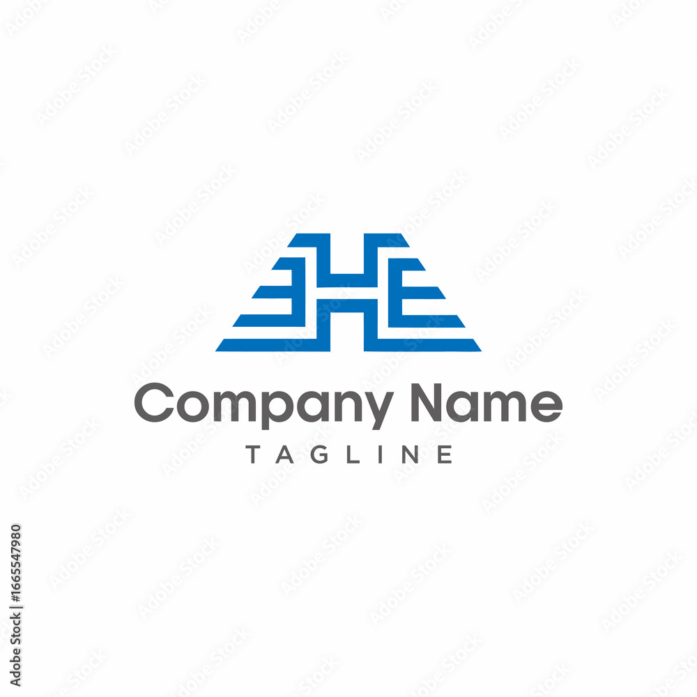 Obraz premium vector logo of the initials HE