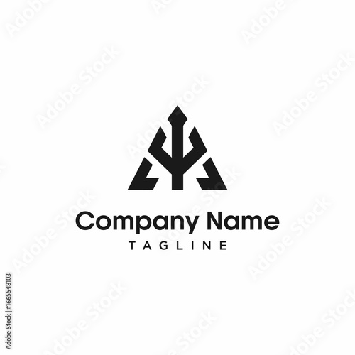 vector logo initial A sea spear