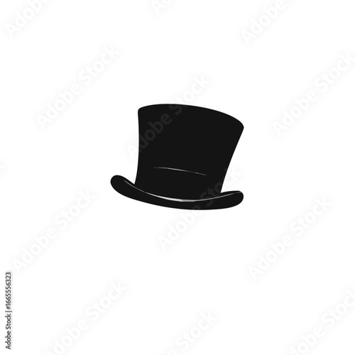 Cylinder hat flat vector icon isolated on white.
