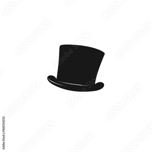 Cylinder hat flat vector icon isolated on white.
