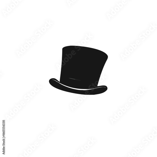 Cylinder hat flat vector icon isolated on white.
